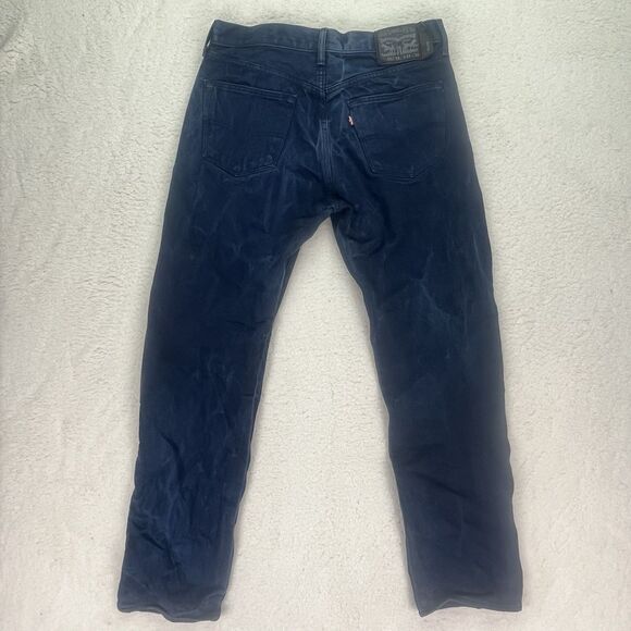 Men’s 34”x34” Navy Blue Levi’s 501xx Button Fly Straight Fit Black Label Jeans - Picture 9 of 13